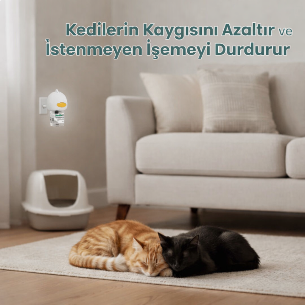 Kediler İçin Sakinleştirici Feromon Priz Difüzörü Seti